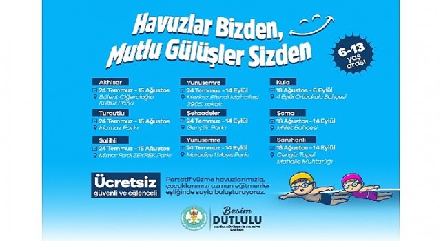 Manisa Büyükşehir’in Havuzları Çocuklarla Buluşuyor