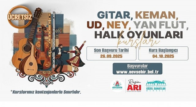 Nevşehir Belediyesi Güzel Sanatlar Merkezi'nin Kurslarını Kaçırmayın